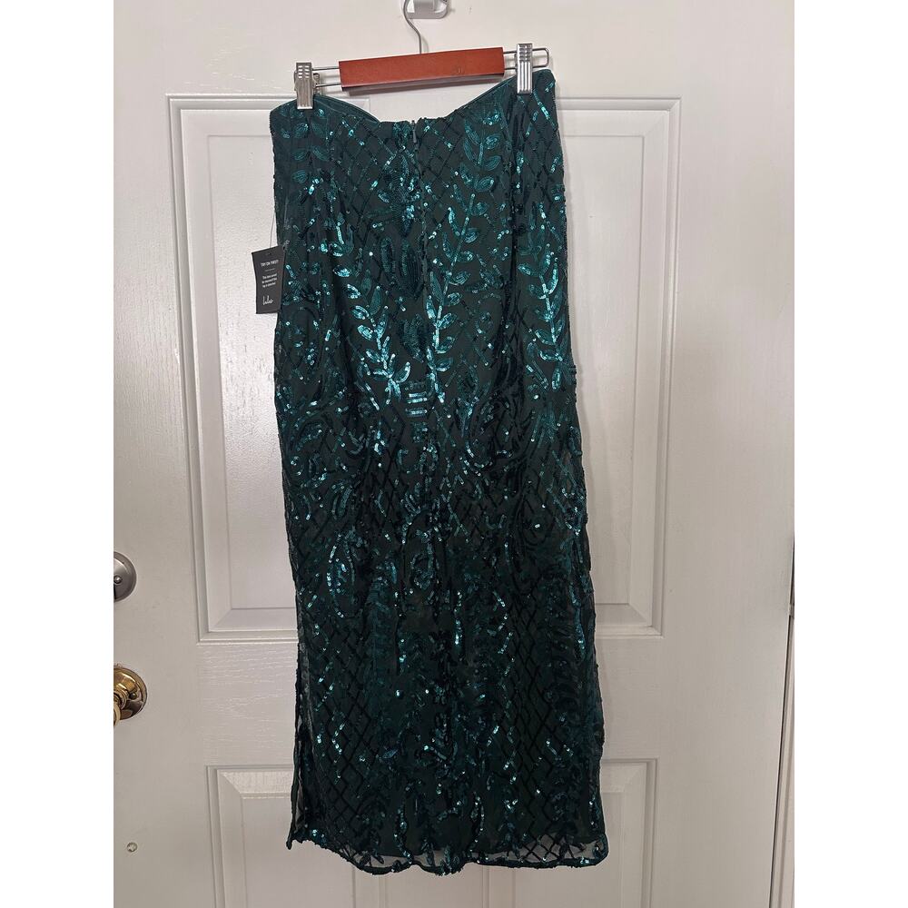 Lulu’s Skirt Womens Size Med Emerald Green Stunning Impression Sequin Midi Skirt - Picture 6 of 6